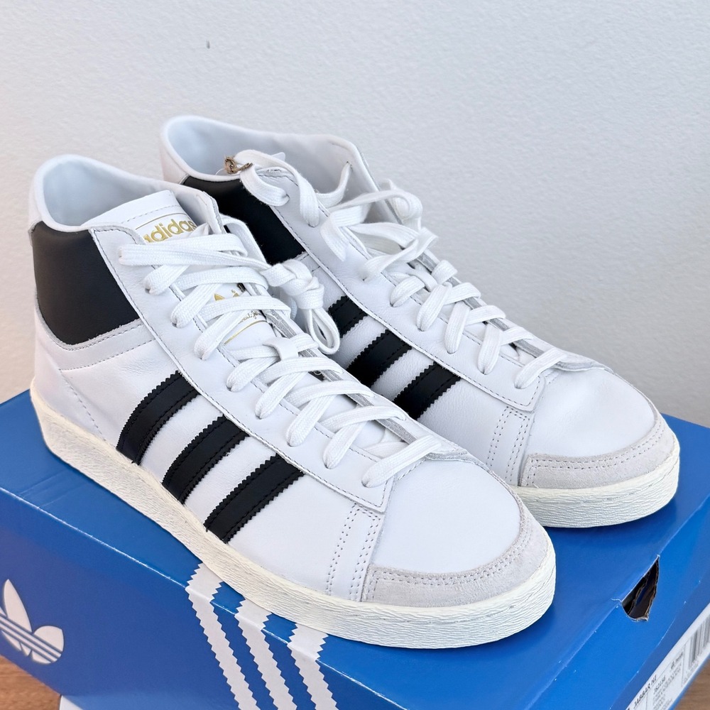 Adidas Originals Coast Star Mid White Black Gold Leather Sneakers 8.5 EE8903